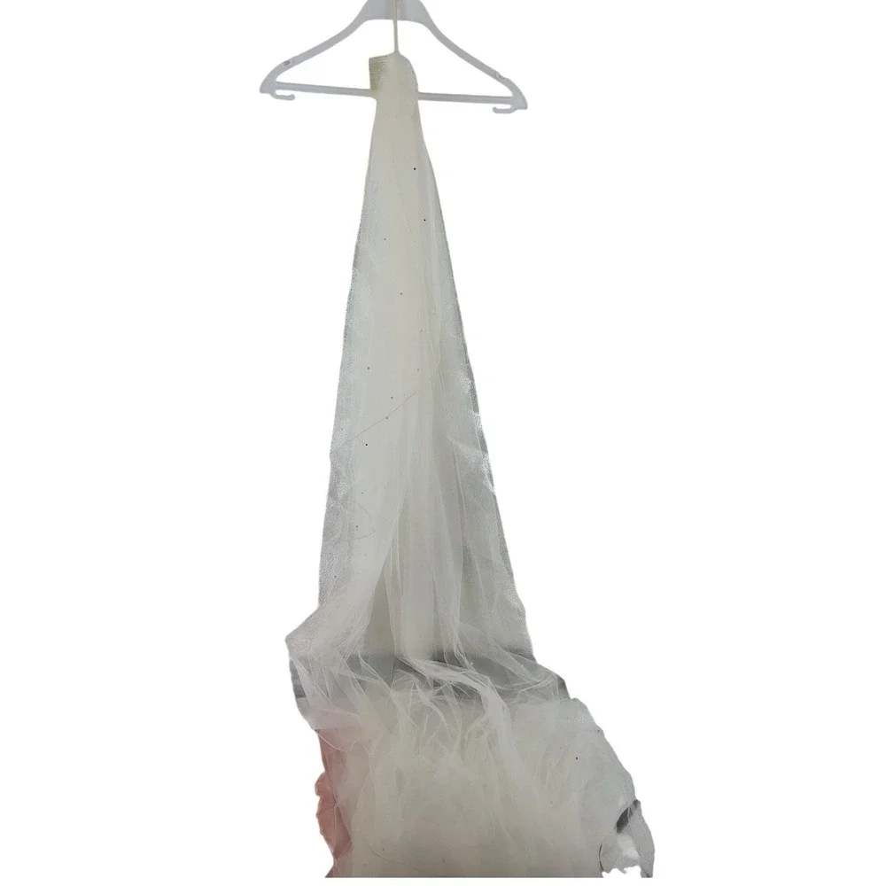 NWT Cathedral Wedding Veil Crystal Rhinestone‎ Ivory